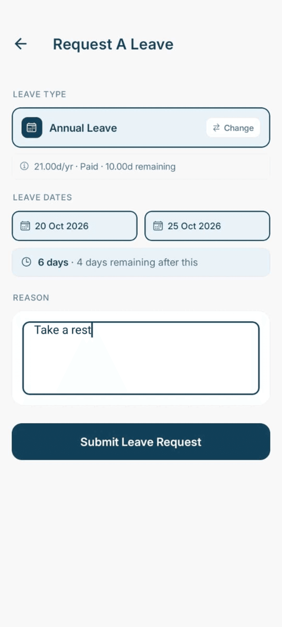 Khala Pay mobile app — HR & Leave